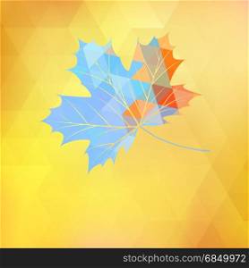 Abstract autumnal maple leaf background made of triangles. And also includes EPS 10 vector