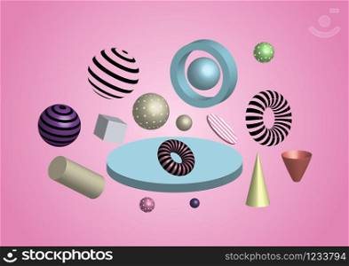 Abstract background 3D geometric. Vector illustration
