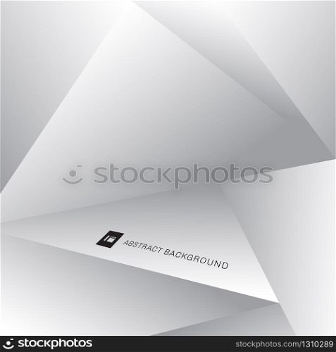 Abstract background 3D white and gray geometric low polygon. Vector illustration