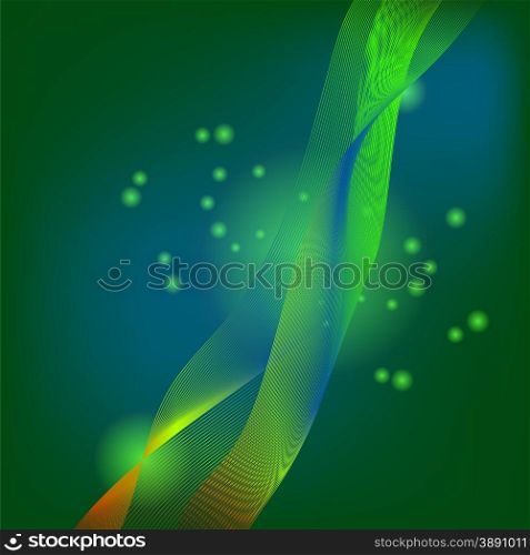 Abstract Background. Abstract Green Star Background. Green Wave Pattern.