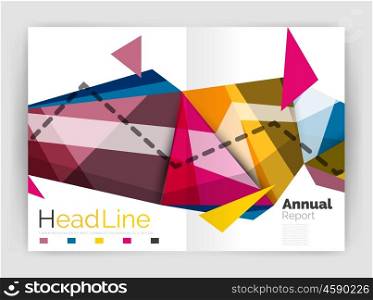 Abstract background annual report template. Abstract background annual report template, geometric triangle design business brochure cover