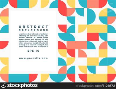 Abstract background art geometric circle shape design colorful bright style with space for text. vector illustration