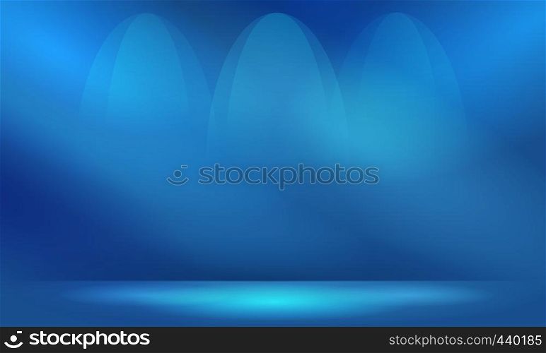 Abstract background backdrop template blue color with spot lighting shading with copy space for banner