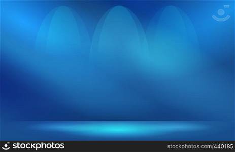 Abstract background backdrop template blue color with spot lighting shading with copy space for banner