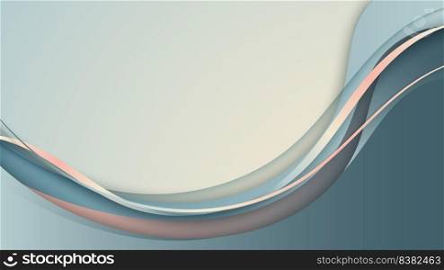 Abstract background banner template design blue and pink wave lines. Vector illustration