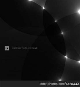 Abstract background black and gray circle overlapping and light effect. Vector illustration