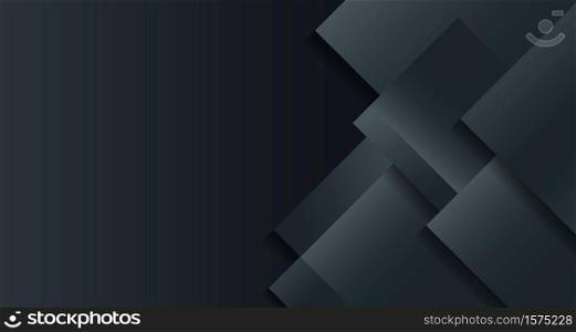 Abstract background black and gray geometric square overlapping with shadow paper style. Vector illustration