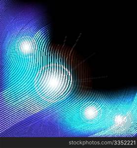 Abstract Background - Blue Glowing Waves On Black Background