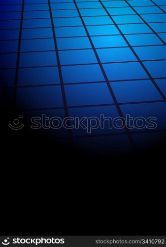 Abstract Background - Blue Tiles on Black Background