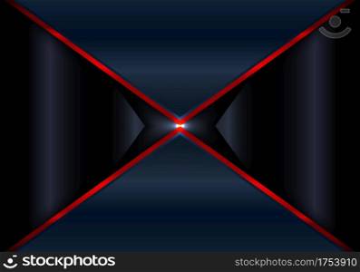 Abstract background blue triangle geometric overlaping layer with red line technology concept. Vector illustration