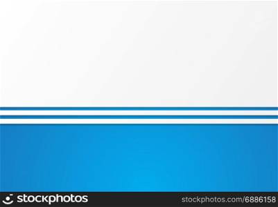 Abstract background blue with white lines horizontal copy space for print, ad, magazine, poster, brochure, leaflet, flyer, Vector illustration