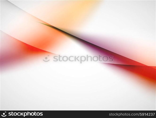 Abstract background, blurred orange and purple color wave lines in the air. Presentation or advertising layout design template