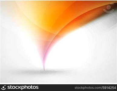 Abstract background, blurred orange, wave lines in the air. Presentation or advertising layout design template