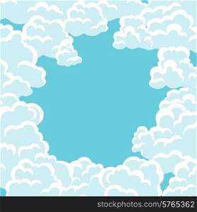 Abstract background card with sky and clouds.