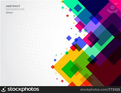 Abstract background colorful geometric square template modern triangles overlapping with white space for text. Vector illustration
