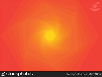 Abstract background composed of swirling hexagons in tech style gradient from light yellow to dark orange   Vector