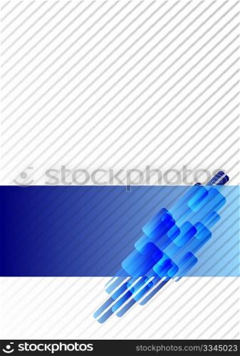 Abstract Background - Cover Page with Grey Links and Blue Shapes