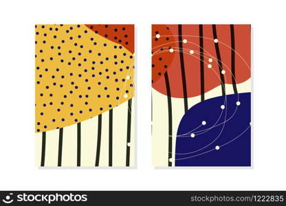 abstract background creative universal geometric cards doodle art header with different shapes and textures