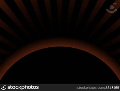Abstract Background - Dark Planet and Rays on Black Background