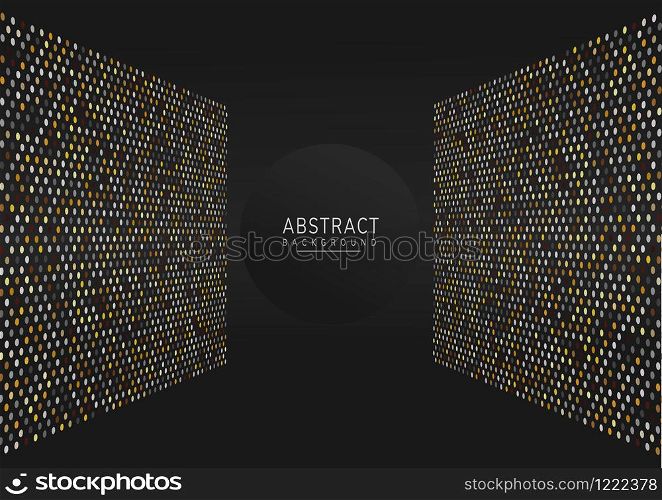 Abstract background dot pattern colorful on black background. Vector illustration