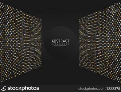 Abstract background dot pattern colorful on black background. Vector illustration