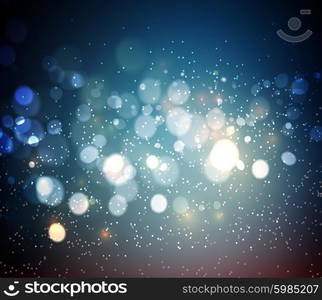 Abstract background. Festive elegant abstract background with bokeh lights . Abstract defocused christmas background. Festive elegant blue abstract background with bokeh lights