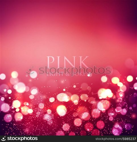 Abstract background. Festive elegant abstract background with bokeh lights . Abstract defocused christmas background. Festive elegant abstract background with pink bokeh lights