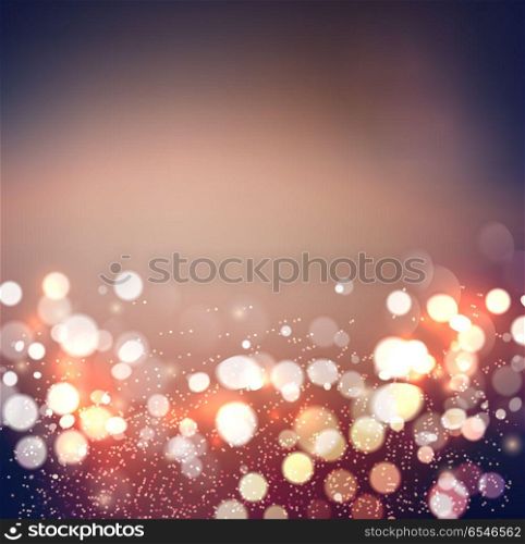 Abstract background. Festive elegant abstract background with bokeh lights. Abstract defocused christmas background. Festive elegant blue abstract background with bokeh lights