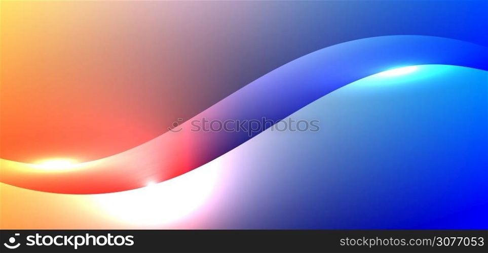Abstract background fluid gradient vibrant color wave shape and glowing light effect. Modern flowing motion backdrop use for banner web, poster, cover brochure, etc. Vector illustration