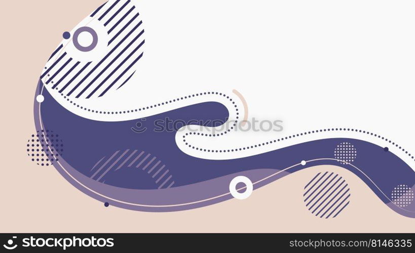 Abstract background fluid or liquid organic forms dynamic waves and circles, lines on white background. Vector illustration