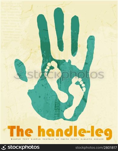 abstract background for design. Conceptual poster hand-foot