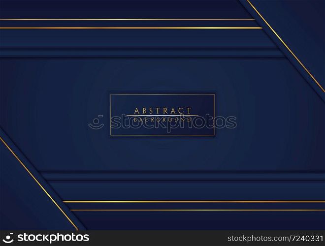 Abstract background frame overlap layer design gold metallic with space for content. vector illustration.