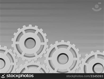Abstract Background - Gear on Grey Metallic Background