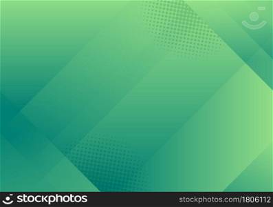 Abstract background geometric green color stripes with halftone effect. Vector illustration