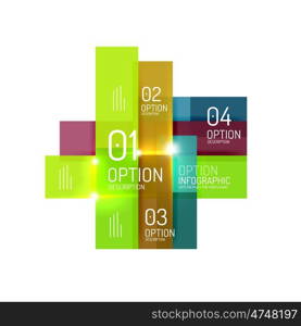 Abstract background, geometric infographic option templates. Vector colorful business presentation or data brochure layouts with sample text