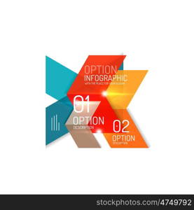 Abstract background, geometric infographic option templates. Vector colorful business presentation or data brochure layouts with sample text