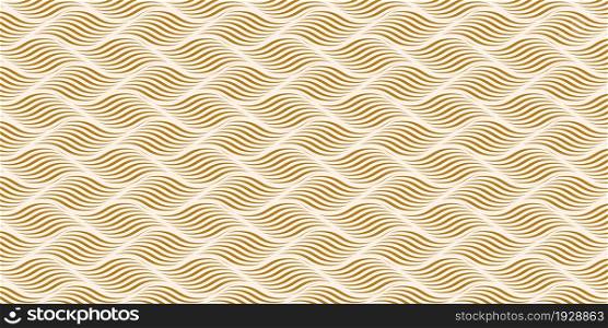 Abstract background geometric pattern with gold waves lines endless stylish texture