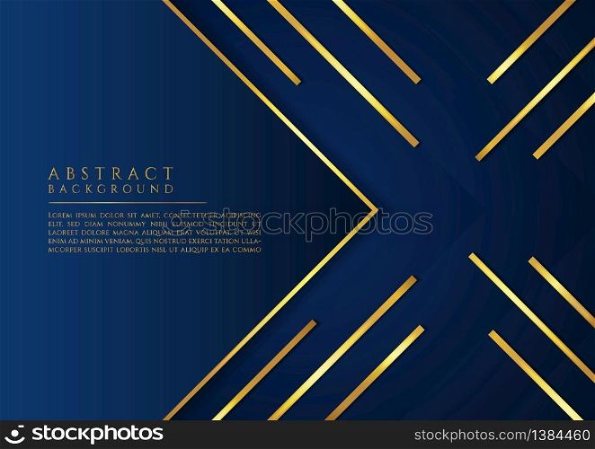 Abstract background geometric shape and stick gold color luxury concept. vector illustration.