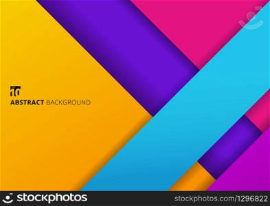 Abstract background geometric stripes colorful overlapping layer with shadow and space for your text. Vector illustration
