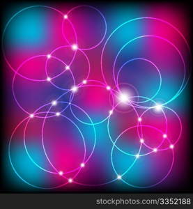 Abstract Background - Glowing Circles on Multicolor Background