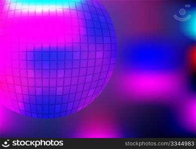 Abstract Background - Glowing Disco Ball on Multicolor Background