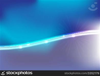 Abstract Background - Glowing Fibers on Blue Gradietn Background