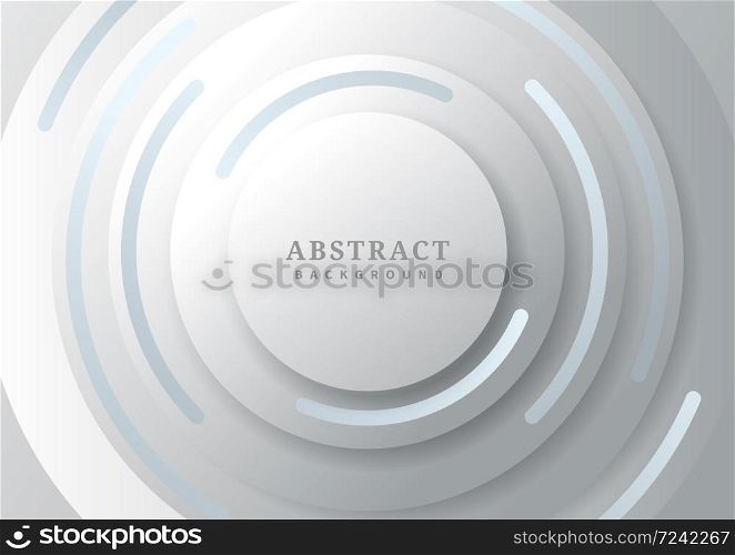 Abstract background gray circle border overlapping with shadow. Paper style. You can use for ad, poster, template, business presentation. Vector illustration