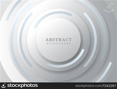 Abstract background gray circle border overlapping with shadow. Paper style. You can use for ad, poster, template, business presentation. Vector illustration