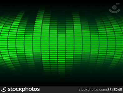 Abstract Background - Green Equalizer on Black Background