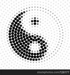 Abstract background halftone pattern, Yin Yang, vector illustration and design.. Abstract background halftone pattern, Yin Yang.