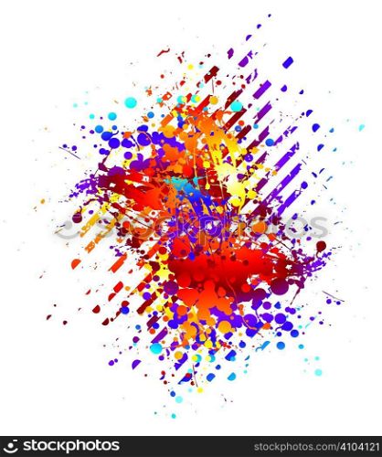Abstract background in bright colours with ink splats