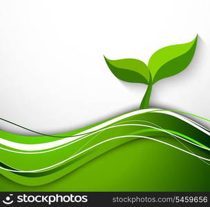 Abstract background in green color with plant