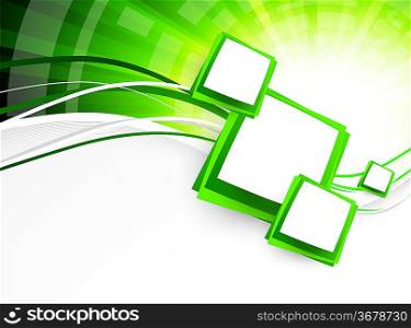 Abstract background in green color with squares