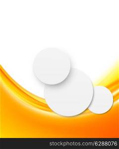 Abstract background in orange color with white paper circles